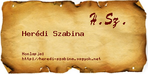Herédi Szabina névjegykártya